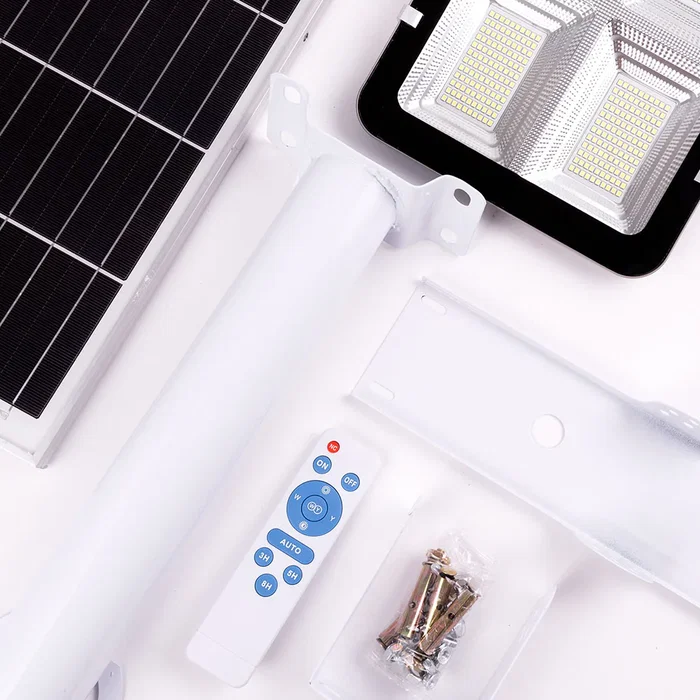 Farola LED Solar con Control Remoto Dimable. Panel 6V 300W Batería 3,2V 30000mAh. Blanco Frío 6000K. IP65. [HO-FAR-SOL-300W-CW]
