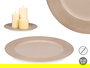 Giftdecor Portavelas Circulos Taupe Envejecido 33 cm (Ancho 33 cm, Alto 3 cm, Largo 33 cm) (Set de 24)