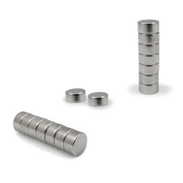 Imán de disco de neodimio con acabado níquel ø8 x 4 mm
