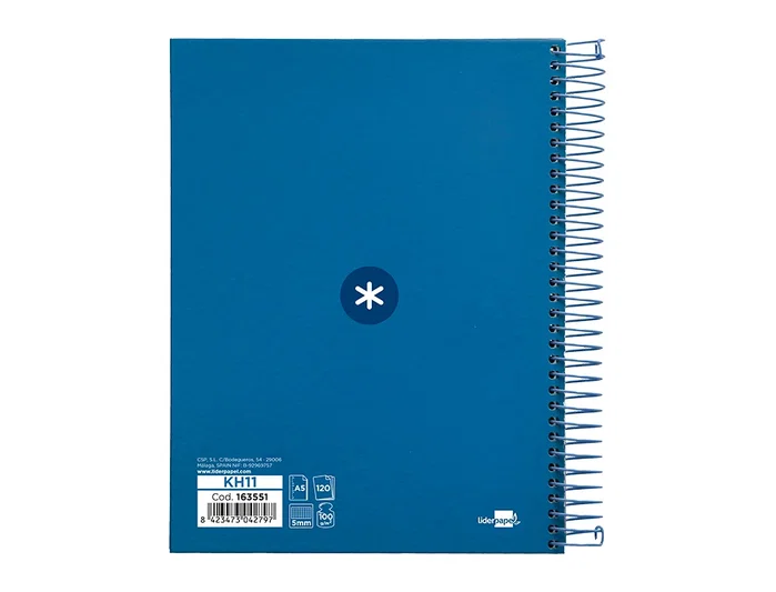 Antartik Cuaderno espiral A5 120h 90g cuadro 5mm azul oscuro Antartik Cuaderno espiral A5 120h 90g cuadro 5mm azul oscuro