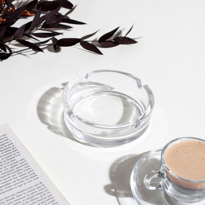 Home Deco Factory Cenicero Vidrio Surtido Redondo d. 10,5 cm x h. 3,5 cm Cuadrado 10x10 cm x h. 3,5 cm