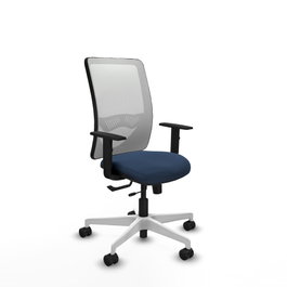 PIQUERAS Y CRESPO Silla de oficina Zulema con mecanismo Sincro/Traslack Azul marino y Blanco