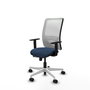 PIQUERAS Y CRESPO Silla de oficina Zulema con mecanismo Sincro/Traslack Azul marino y Blanco