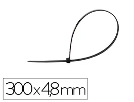 Q-connect Brida KF17188 Negra 300x4.8 mm Bolsa 100 Unidades Nylon Resistencia UV Alta Calidad