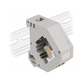 DeLOCK Adaptador de carril DIN Keystone LC Duplex hembra a LC Duplex hembra Beige
