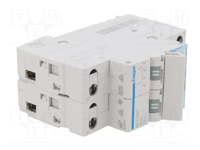 HAGER Interruptor de grúa 2 polos 40A 230VAC HAGER Interruptor de grúa 2 polos 40A 230VAC