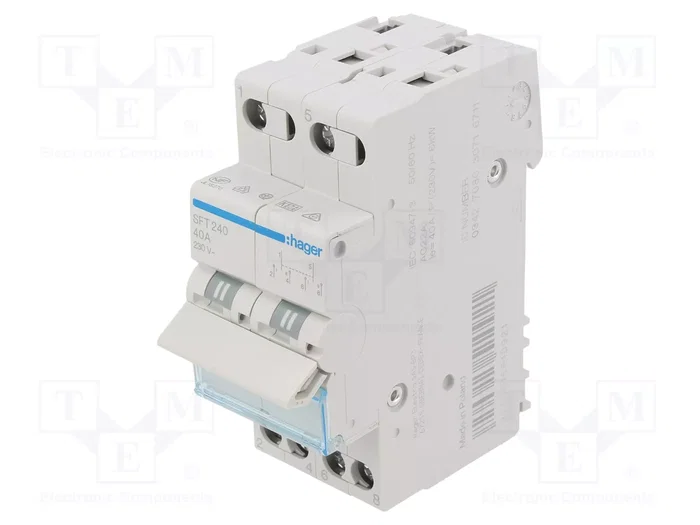HAGER Interruptor de grúa 2 polos 40A 230VAC HAGER Interruptor de grúa 2 polos 40A 230VAC