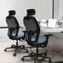 PIQUERAS Y CRESPO Silla de oficina Jorquera con mecanismo Sincro/Traslack, Blanco y Negro