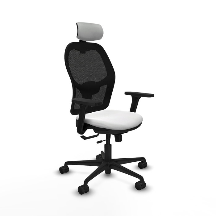 PIQUERAS Y CRESPO Silla de oficina Jorquera con mecanismo Sincro/Traslack, Blanco y Negro PIQUERAS Y CRESPO Silla de oficina Jorquera con mecanismo Sincro/Traslack, Blanco y Negro