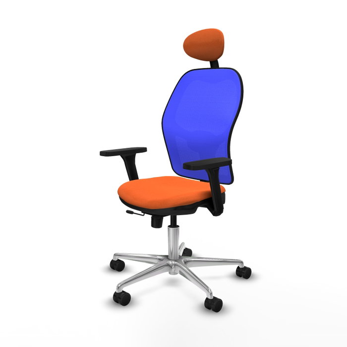 PIQUERAS Y CRESPO Silla de oficina Jorquera con mecanismo Sincro/Traslack, Naranja y Azul PIQUERAS Y CRESPO Silla de oficina Jorquera con mecanismo Sincro/Traslack, Naranja y Azul