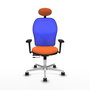 PIQUERAS Y CRESPO Silla de oficina Jorquera con mecanismo Sincro/Traslack, Naranja y Azul