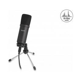 DeLOCK Micrófono de condensador USB 24 Bit/192 kHz con soporte
