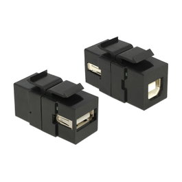 DeLOCK 86370 Módulo Keystone USB 2.0 A a USB 2.0 B Negro