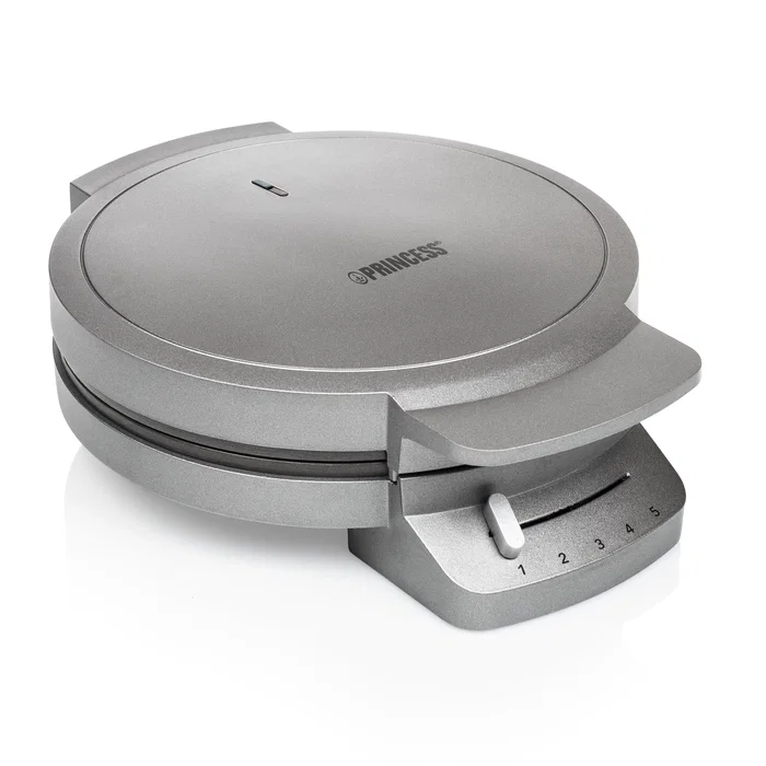 Princess Gofrera 132380 para 5 gofres con forma de corazón, 1200 W, acero inoxidable, termostato regulable, antiadherente y segura