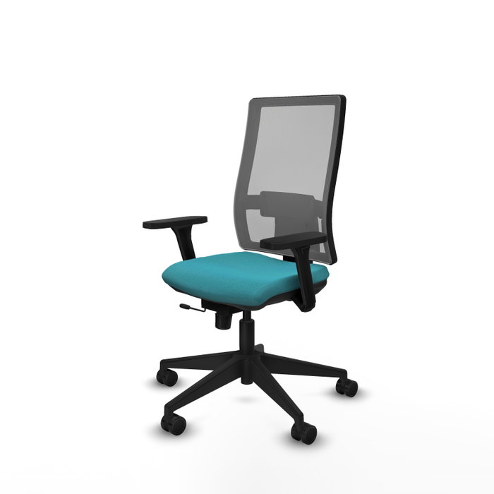 PIQUERAS Y CRESPO Silla de oficina Horna con mecanismo Sincro/Traslack, Turquesa y Gris