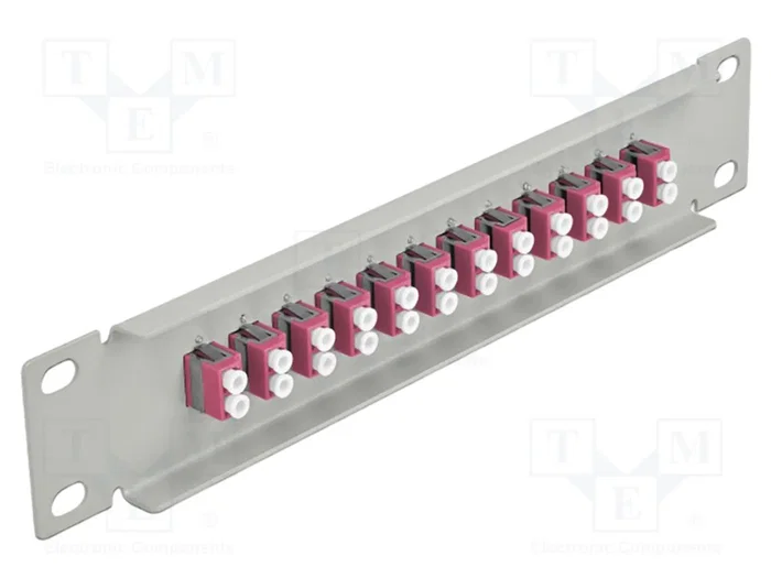 DeLOCK Patchpanel de Fibra Óptica 12 Puertos LC Duplex 10″ 1U Gris/Violeta