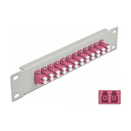DeLOCK Patchpanel de Fibra Óptica 12 Puertos LC Duplex 10″ 1U Gris/Violeta