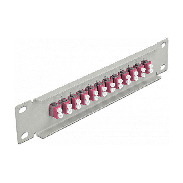 DeLOCK Patchpanel de Fibra Óptica 12 Puertos LC Duplex 10″ 1U Gris/Violeta