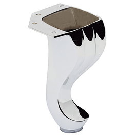 Q&Q Pata Zamak Modelo Saray H140 Acabado Cromo | Pata de Mueble o Sofá de Zamak 140 mm