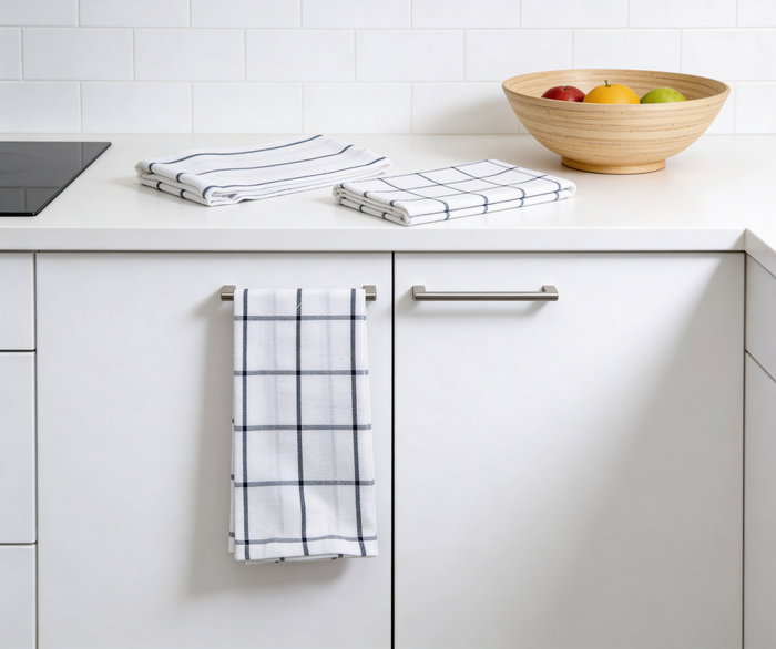 Inde Paños de Cocina de Algodón Blanco 45 x 60 cm (24 Unidades)