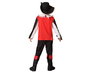 Disfraz de Mosquetero para Niño Talla 10-12 Años, Disfraz Histórico de Carnaval o Fiesta con Sombrero Negro, Camiseta Blanca y Peto Rojo