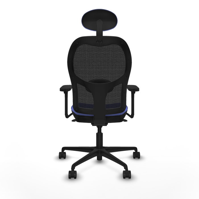 PIQUERAS Y CRESPO Silla de oficina Jorquera con mecanismo Sincro, tela azul claro y malla negra