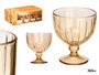 VIVALTO Copa Helado Rayas 360 ml Ambar Vidrio 10.5x12x10.5 cm (Set de 24)