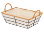 Kinvara Cesta de Metal Rectangular con Asas 29x12x19 cm Natural (Set de 24)