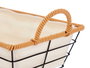 Kinvara Cesta de Metal Rectangular con Asas 29x12x19 cm Natural (Set de 24)
