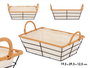 Kinvara Cesta de Metal Rectangular con Asas 29x12x19 cm Natural (Set de 24)