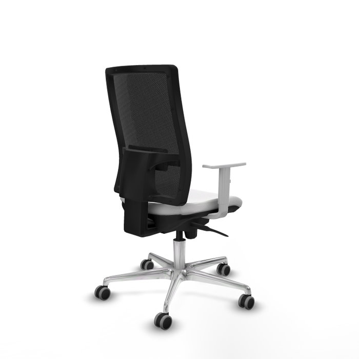 PIQUERAS Y CRESPO Silla de oficina Horna con mecanismo Sincro, Blanco y Negro