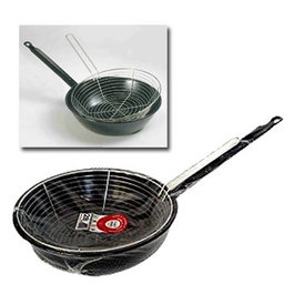 GARCIMA Sartén con Cestillo Esmaltada con Mango 28 cm para Todo Fuego