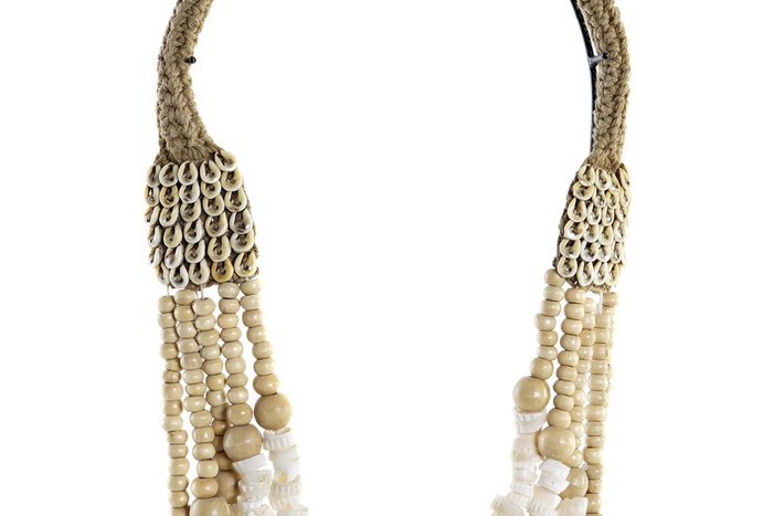 DKD Home Decor Decoración de Conchas y Hierro Blanco con Collar
