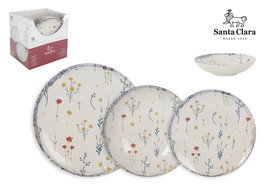 Santa Clara Vajilla "Leiria Monaco" 12 Piezas, Acero Inoxidable Brillante, Plato Hondo 28,1 cm (2 Unidades)