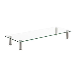ROLINE 17023376 Soporte de Monitor de Cristal Ajustable en Altura, Rectangular, Hasta 20 kg, Transparente, para Escritorio