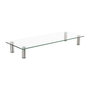 ROLINE 17023376 Soporte de Monitor de Cristal Ajustable en Altura, Rectangular, Hasta 20 kg, Transparente, para Escritorio
