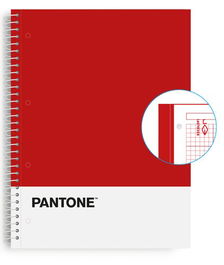 Bloc Escolofi Notebook Pantone Basic A4 80H Cuadric.5X5 90G Rojo (Set de 5)