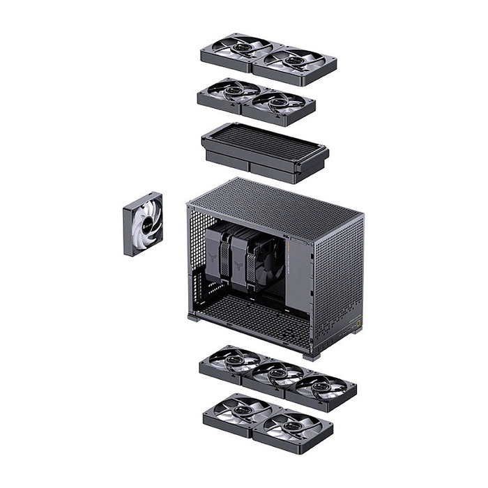 Jonsbo D32 PRO Negro, Carcasa Mini PC con Vidrio Templado y soporte mATX
