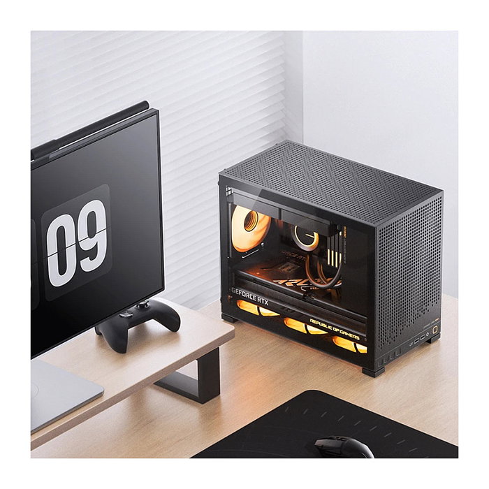 Jonsbo D32 PRO Negro, Carcasa Mini PC con Vidrio Templado y soporte mATX