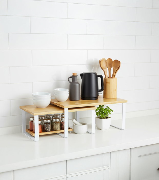 Inde Set de 2 Estantes para Cocina, Color Negro, Medidas 32x19.8x15.8 cm y 32x18 cm (6 Unidades)