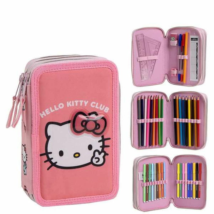 Cerdá Plumier Hello Kitty Triple con Accesorios Rosa Cerdá Plumier Hello Kitty Triple con Accesorios Rosa