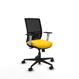PIQUERAS Y CRESPO Silla de oficina Yunquera con mecanismo Sincro/Traslack Amarillo y Negro