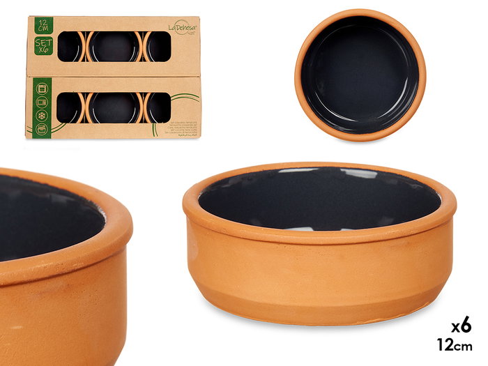 La Dehesa Set 6 Cazuelas Barro 12 cm Color Negro 11,5 x 11,5 x 4,5 cm (Set de 8) La Dehesa Set 6 Cazuelas Barro 12 cm Color Negro 11,5 x 11,5 x 4,5 cm (Set de 8)
