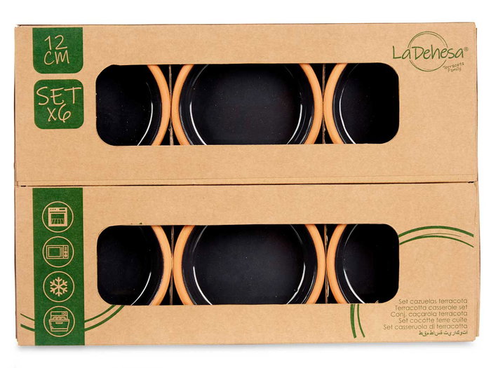 La Dehesa Set 6 Cazuelas Barro 12 cm Color Negro 11,5 x 11,5 x 4,5 cm (Set de 8) La Dehesa Set 6 Cazuelas Barro 12 cm Color Negro 11,5 x 11,5 x 4,5 cm (Set de 8)