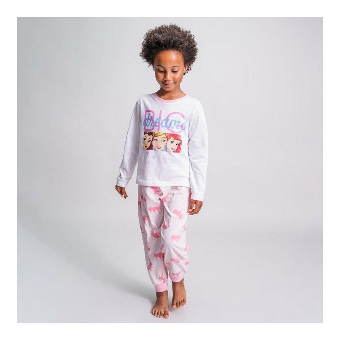 Cerdá Pijama Largo Single Jersey Princess Talla 3 Años Blanco