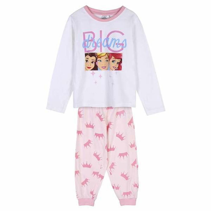 Cerdá Pijama Largo Single Jersey Princess Talla 3 Años Blanco