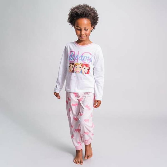 Cerdá Pijama Largo Single Jersey Princess Talla 3 Años Blanco