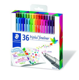 Rotulador Fibra Staedtler 334 Triplus Fineliner Estuche De 36