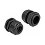 DeLOCK Prensaestopas PG21 para cable plano, 2 unidades, Negro