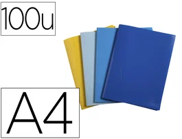 Exacompta Carpeta Escaparate 100 Fundas A4 Reciclada Polipropileno Colores Surtidos